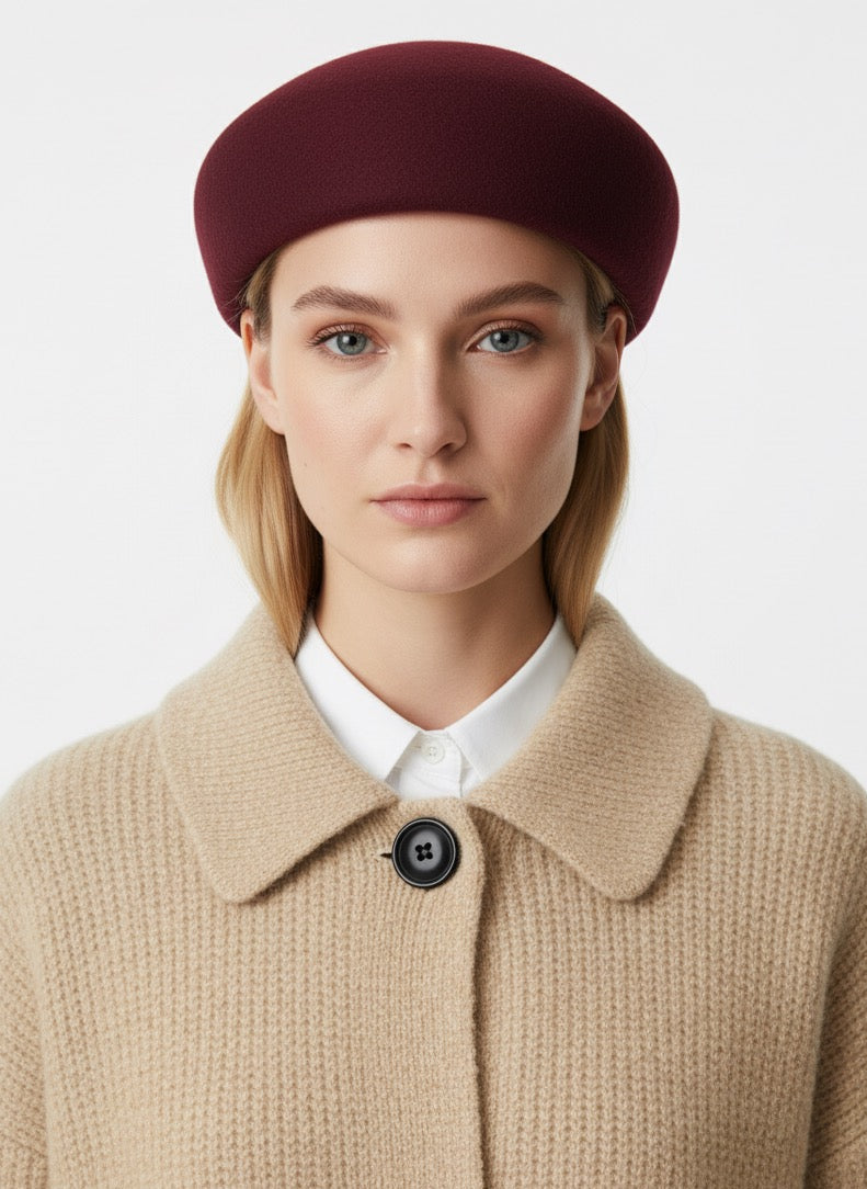 Wool Beret Pillbox Hat
