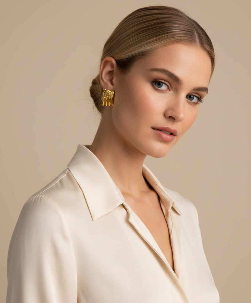 Rectangle Waves Earrings