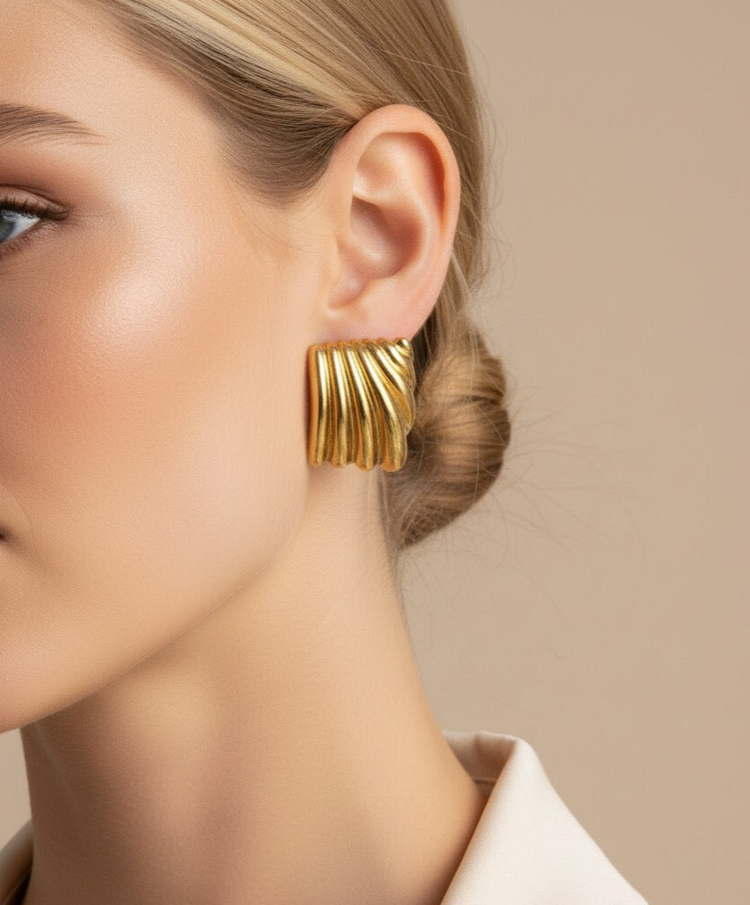 Rectangle Waves Earrings