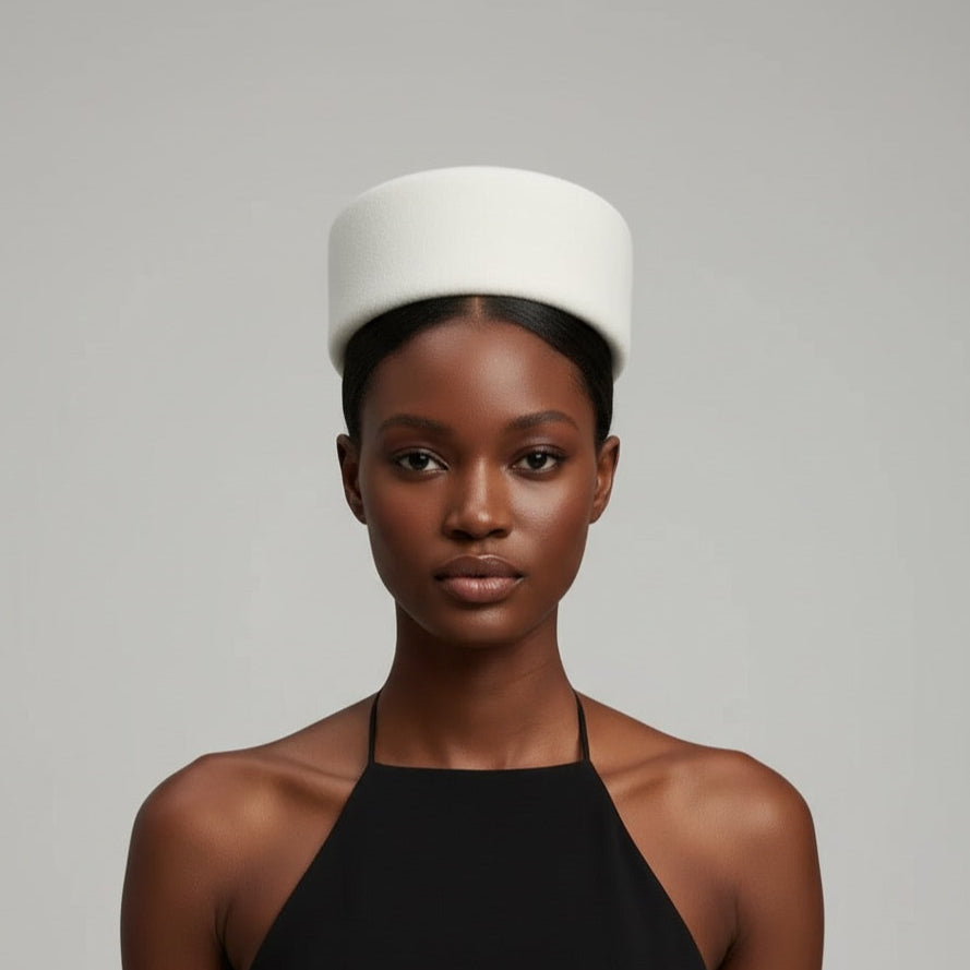 Pillbox wool hat