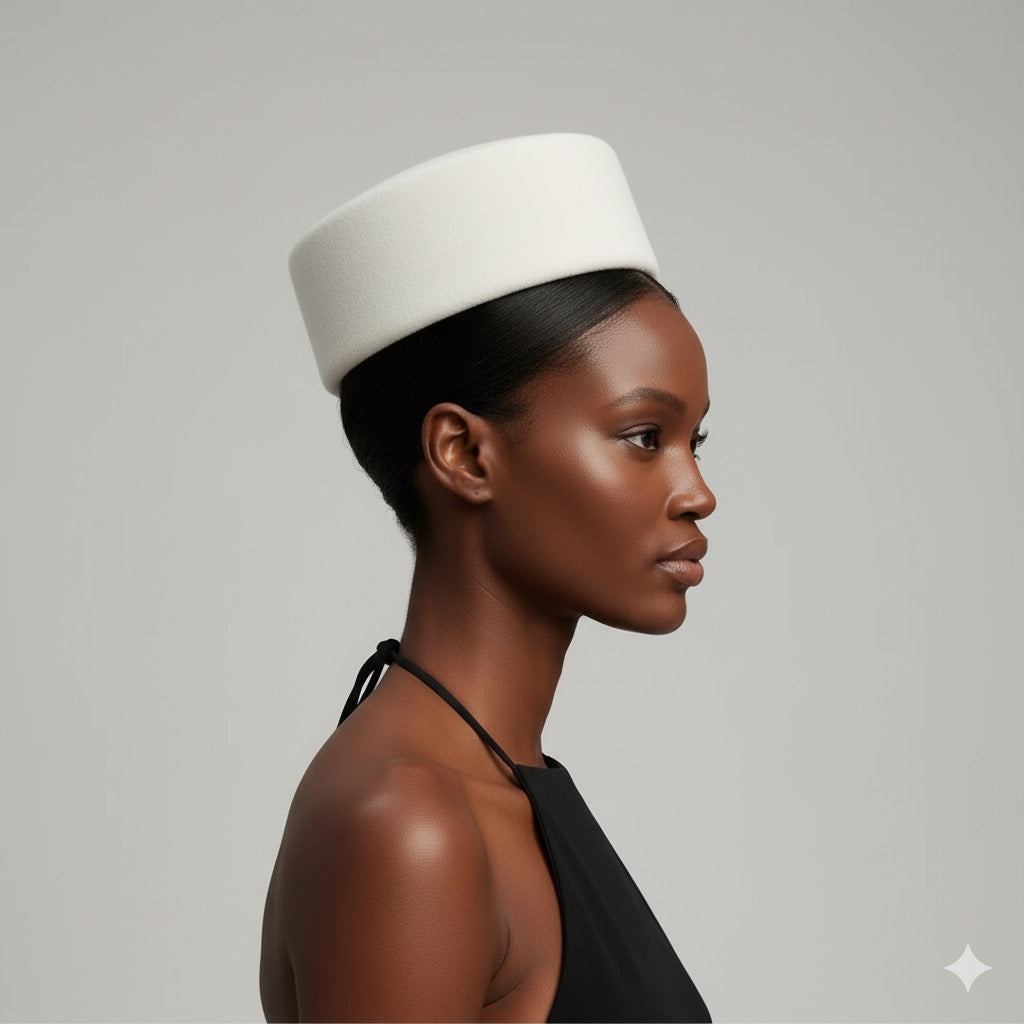 Pillbox wool hat
