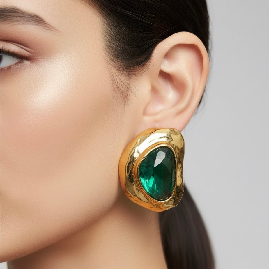 Green Stone Earrings