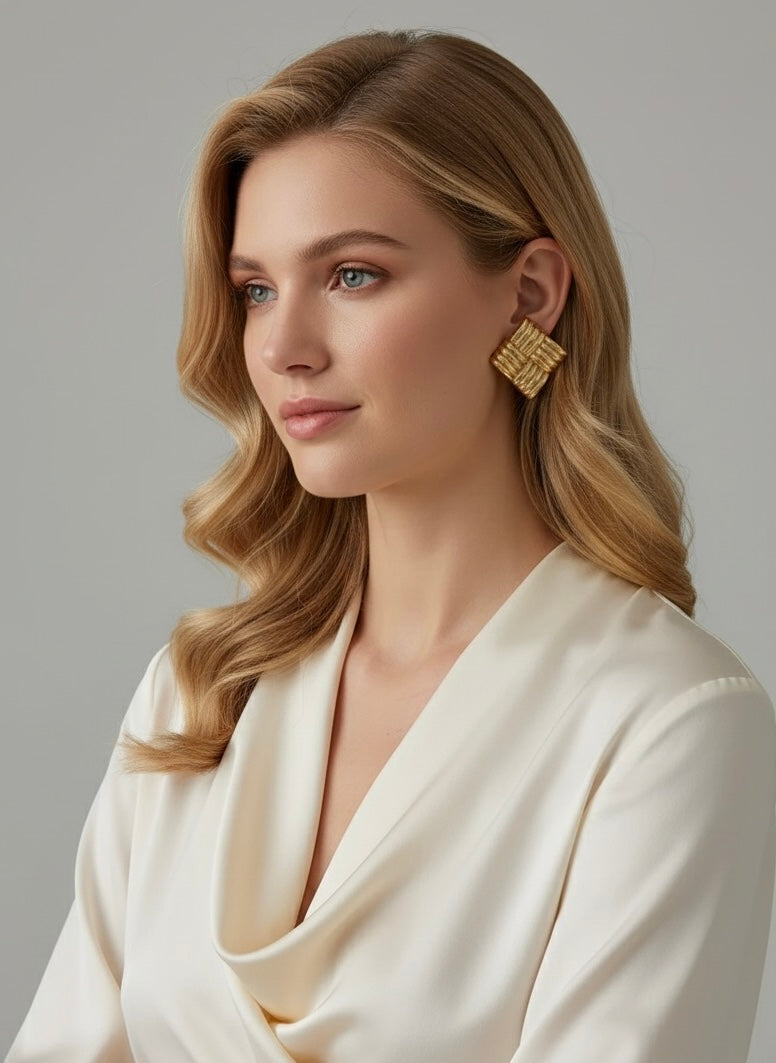 Squared Striped Earrings