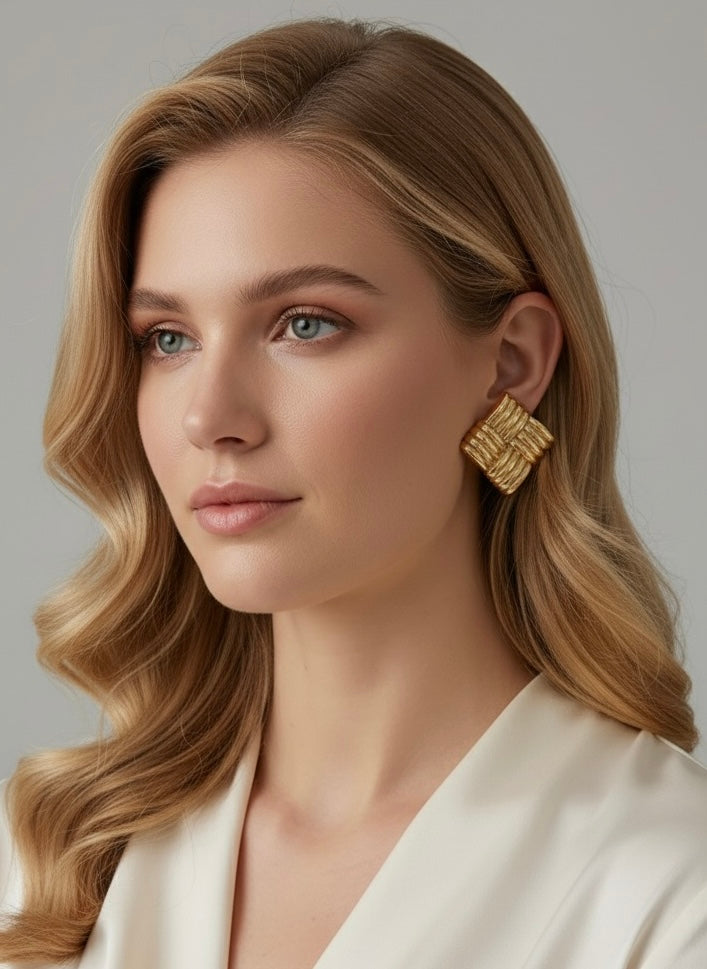 Squared Striped Earrings