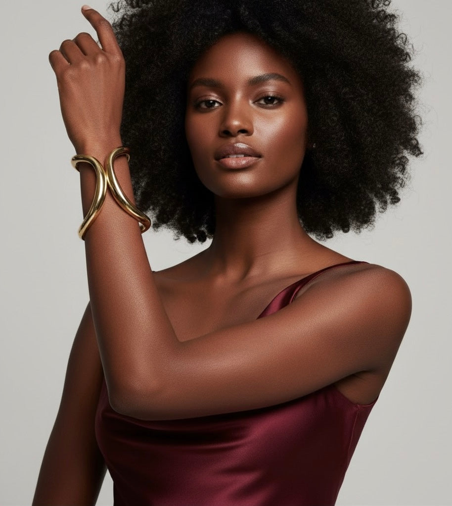 Double Arc Geometric Bracelet Bangle