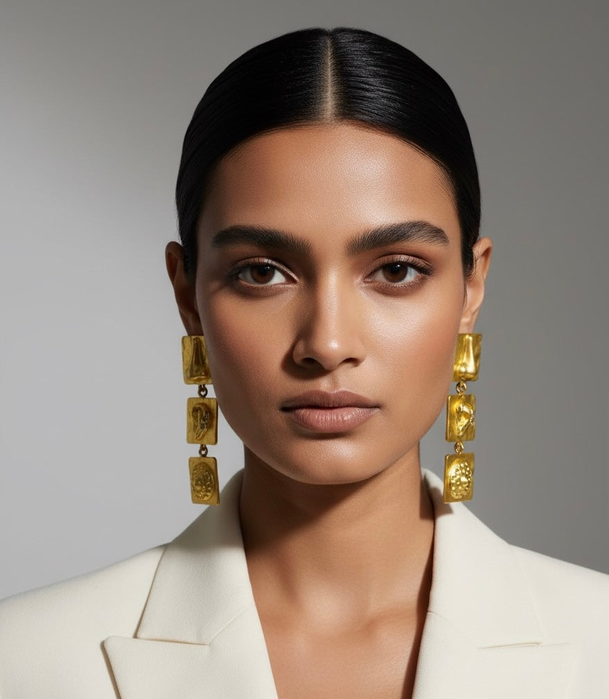 Surrealist Face Features Dangle Earrings