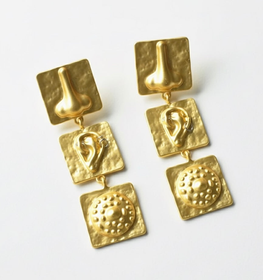Surrealist Face Features Dangle Earrings