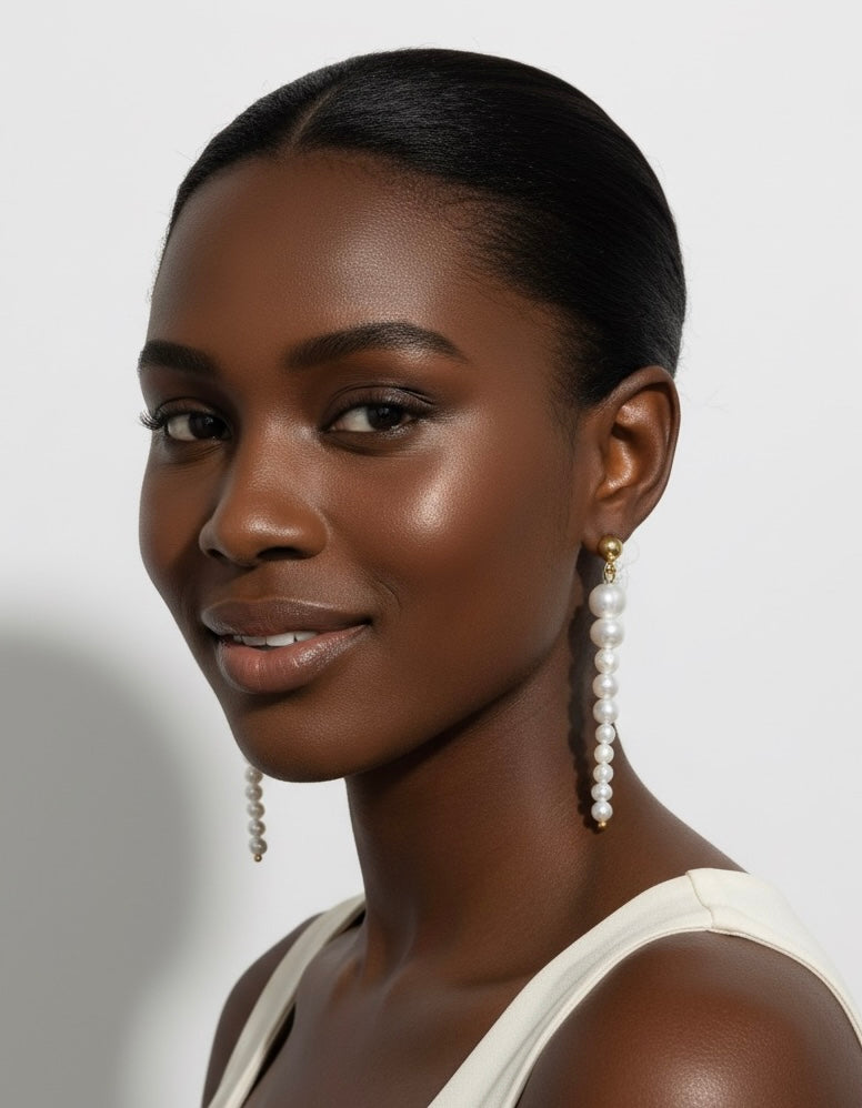 Pearl Long Dangle Earrings