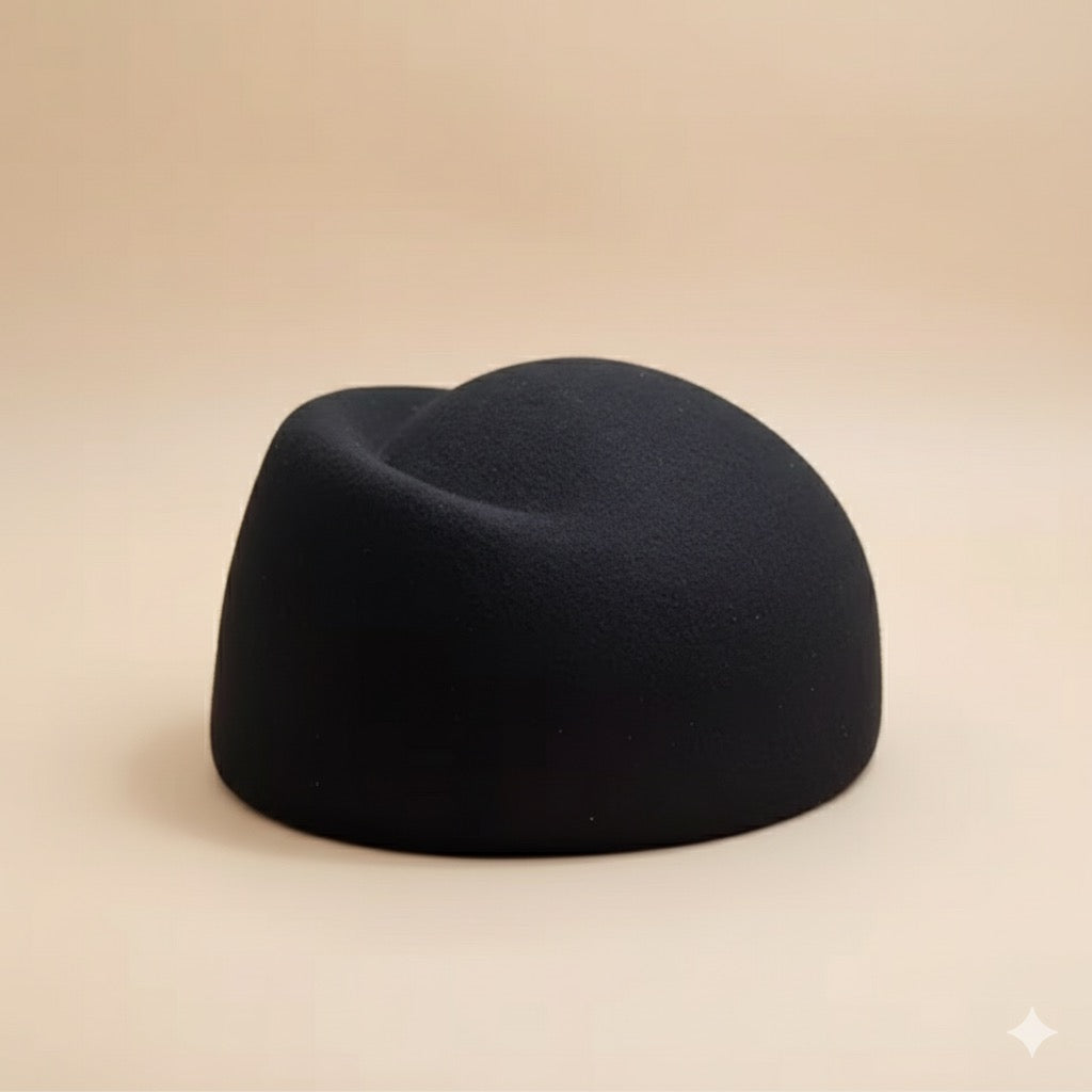 Wool Curve Pillbox Hat