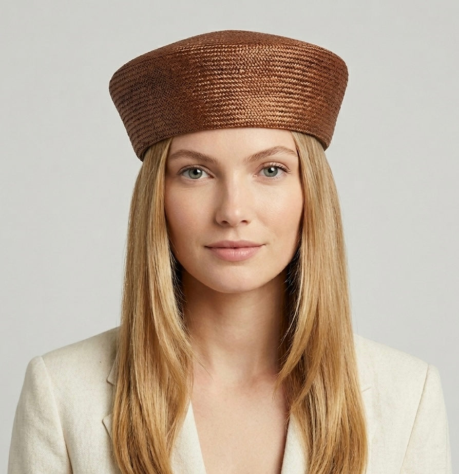 Woven Pillbox Hat