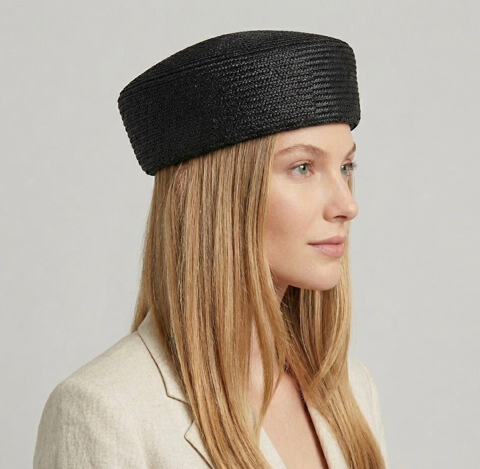 Woven Pillbox Hat
