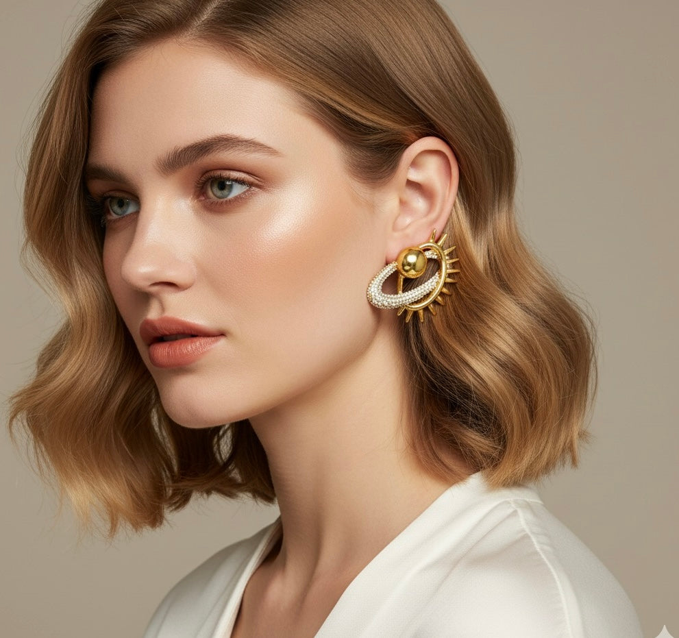 Saturn Rhinestone Earrings