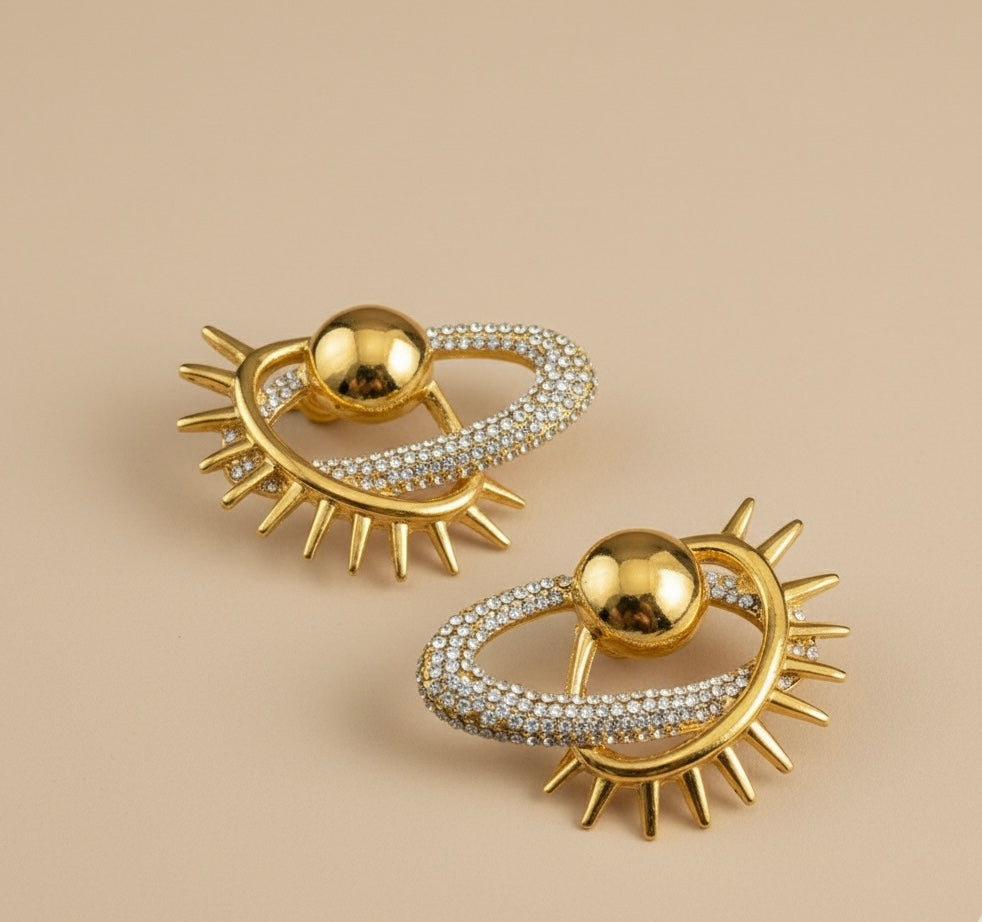 Saturn Rhinestone Earrings