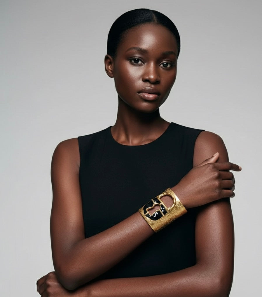 Surrealist Baroque Key Lock Cuff Bracelet