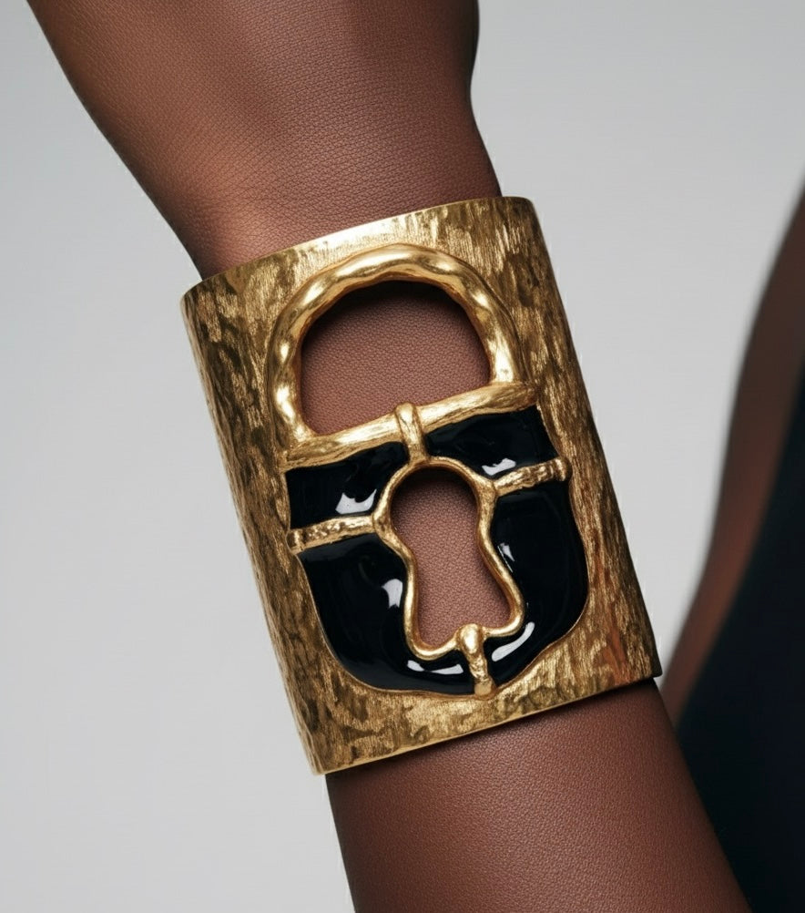 Surrealist Baroque Key Lock Cuff Bracelet