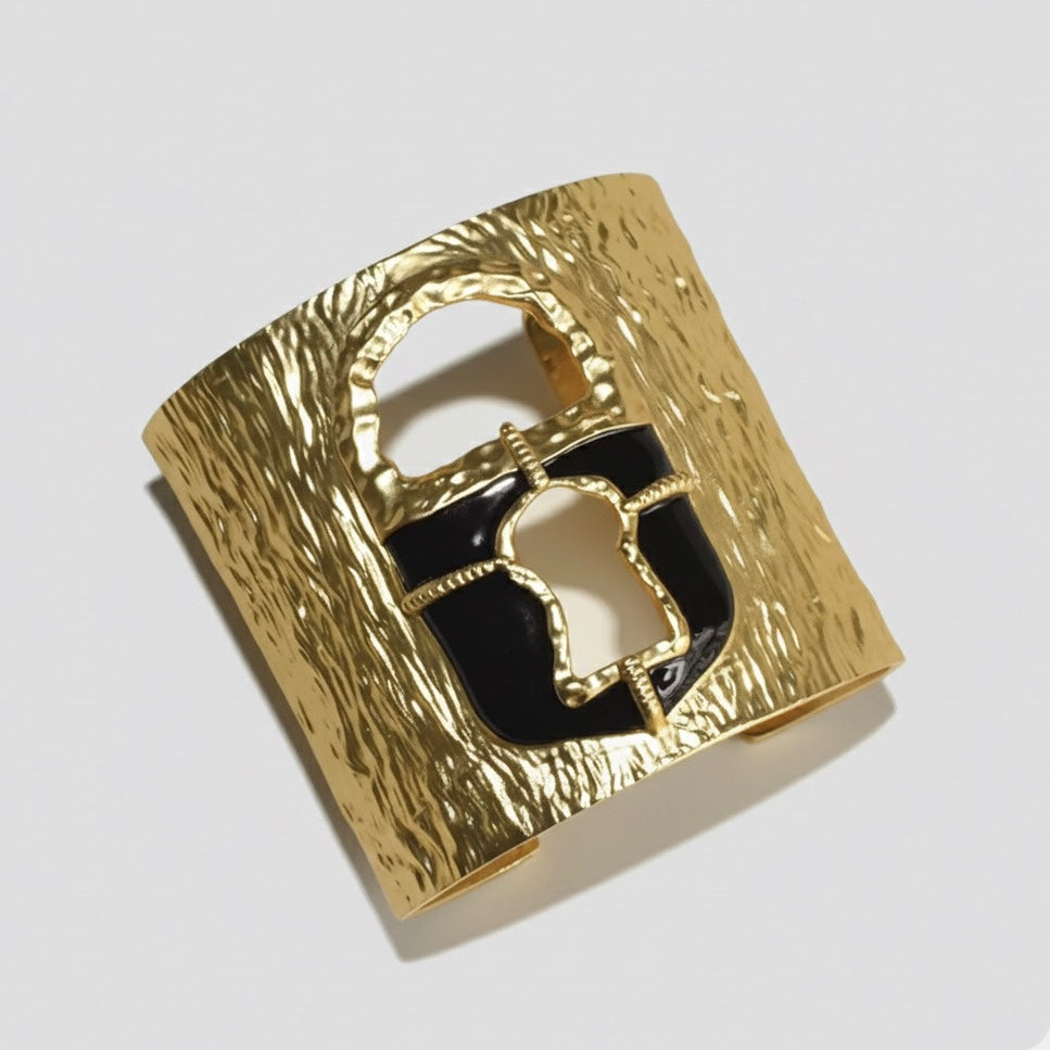 Surrealist Baroque Key Lock Cuff Bracelet