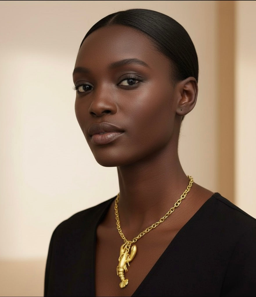 Statement Lobster Long Pendant Necklace