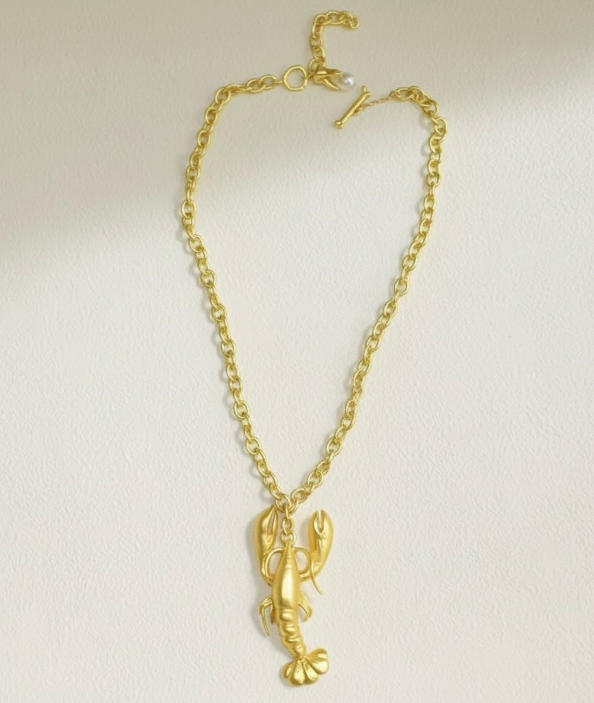 Statement Lobster Long Pendant Necklace