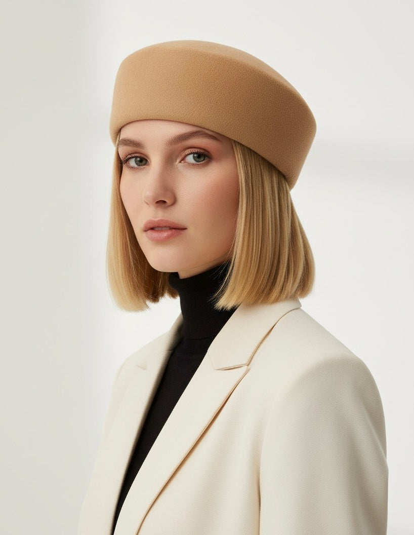 Pillbox Wool Hat