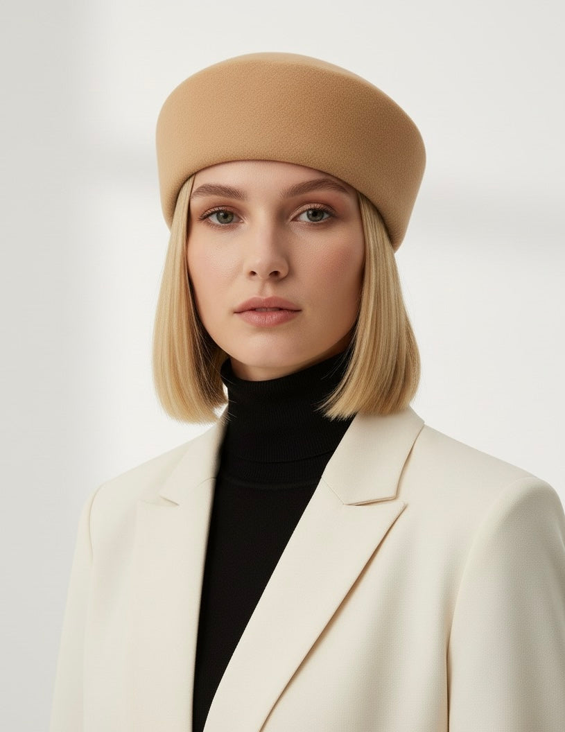 Pillbox Wool Hat