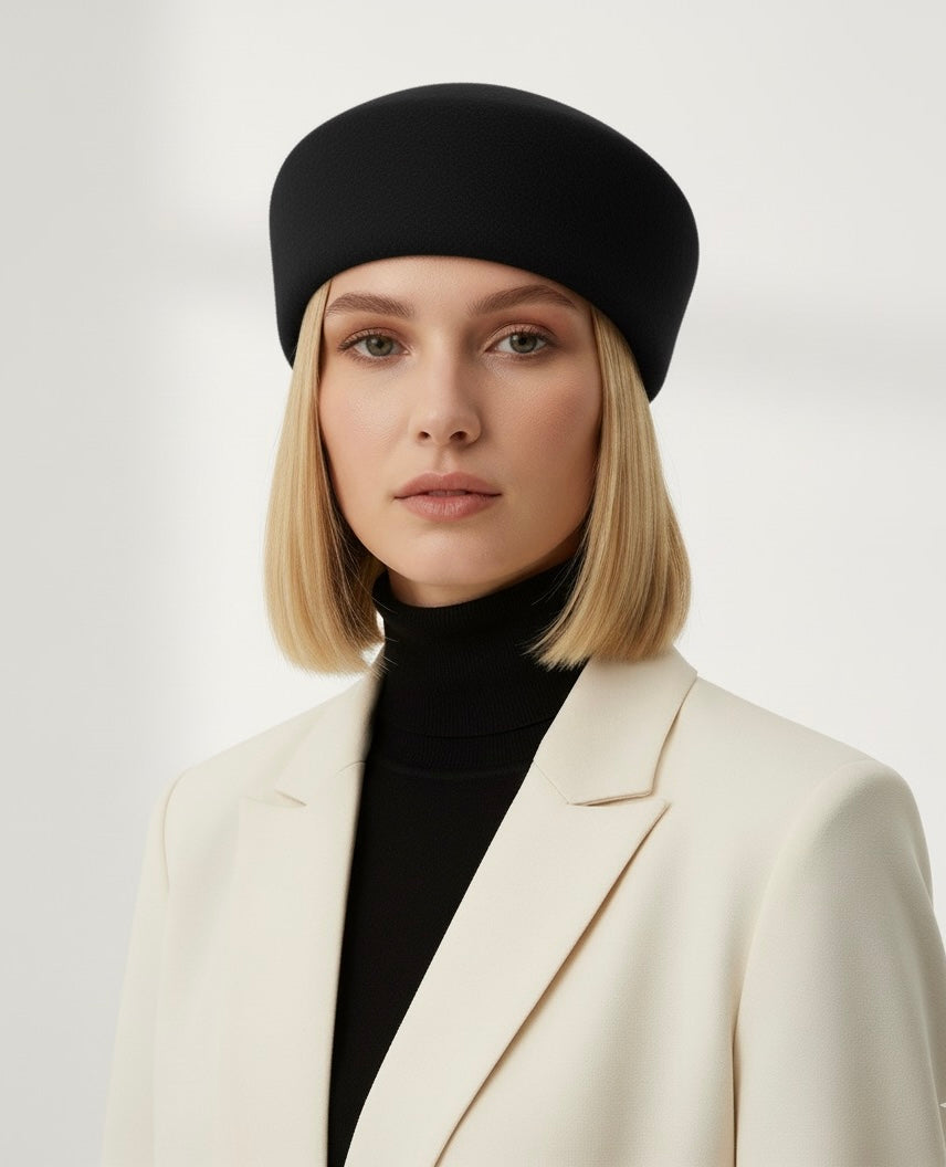 Pillbox Wool Hat