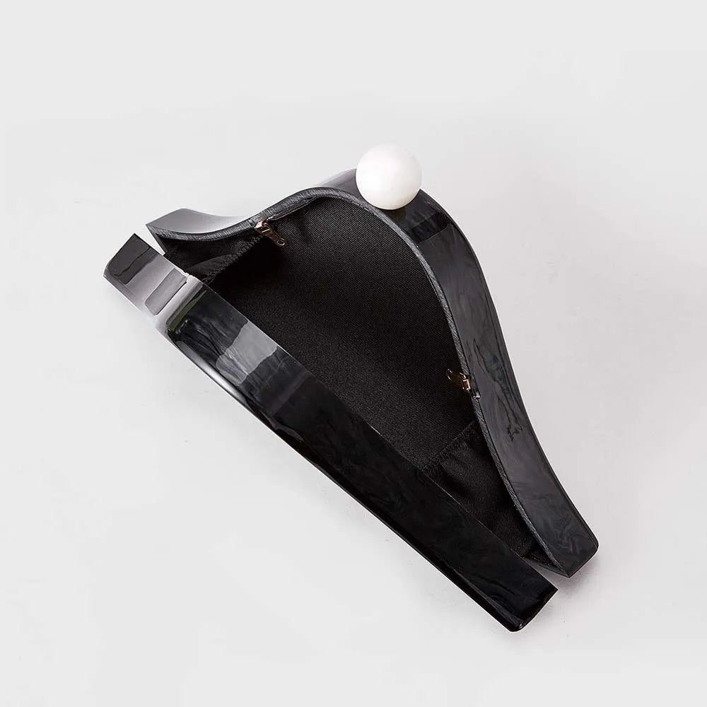 Triangle Amber Acrylic Clutch Bag