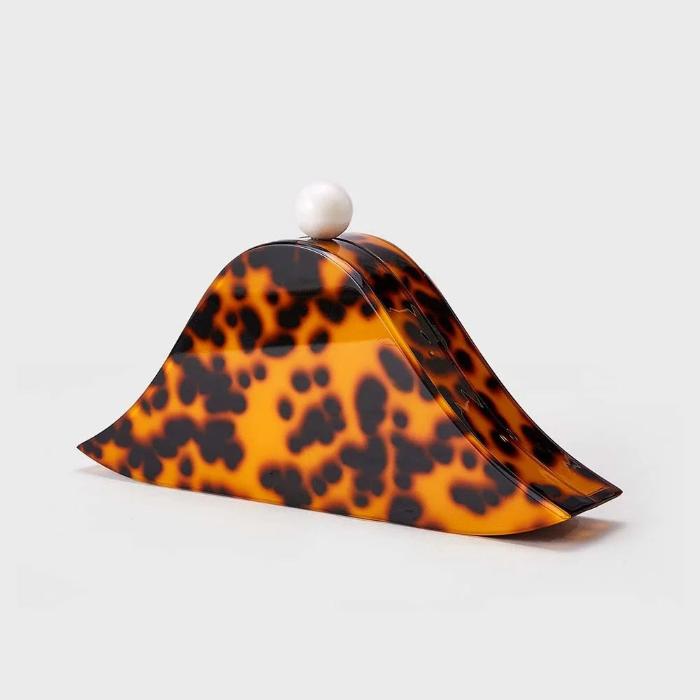 Triangle Amber Acrylic Clutch Bag