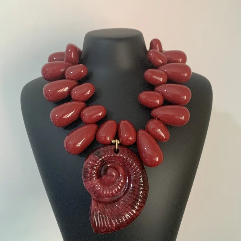 Shell Conch  Beaded Necklace