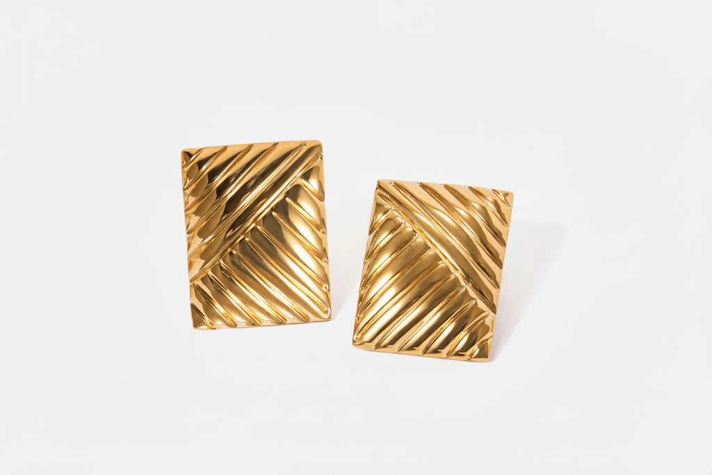 Rectangular Striped Earrings