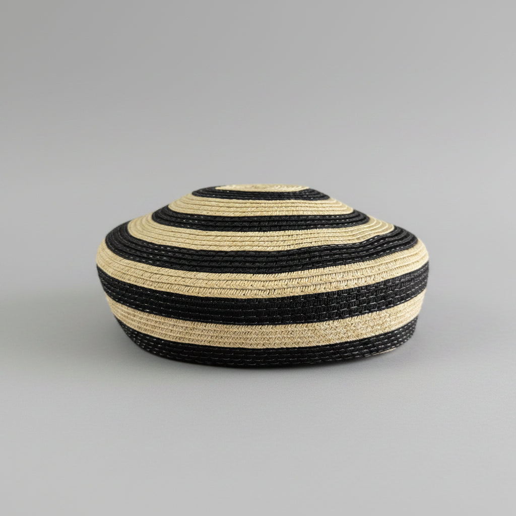 Striped Woven Beret
