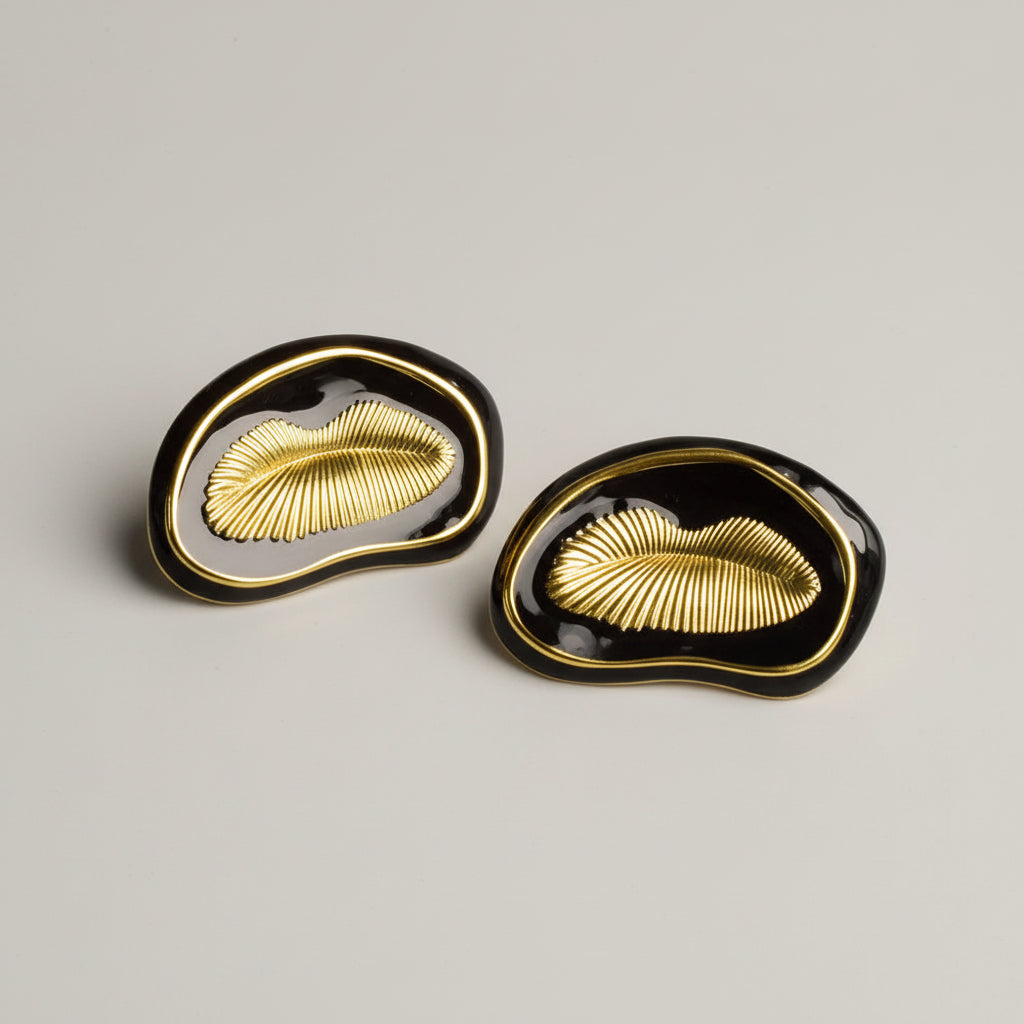 Statement Enamel Lips Earrings