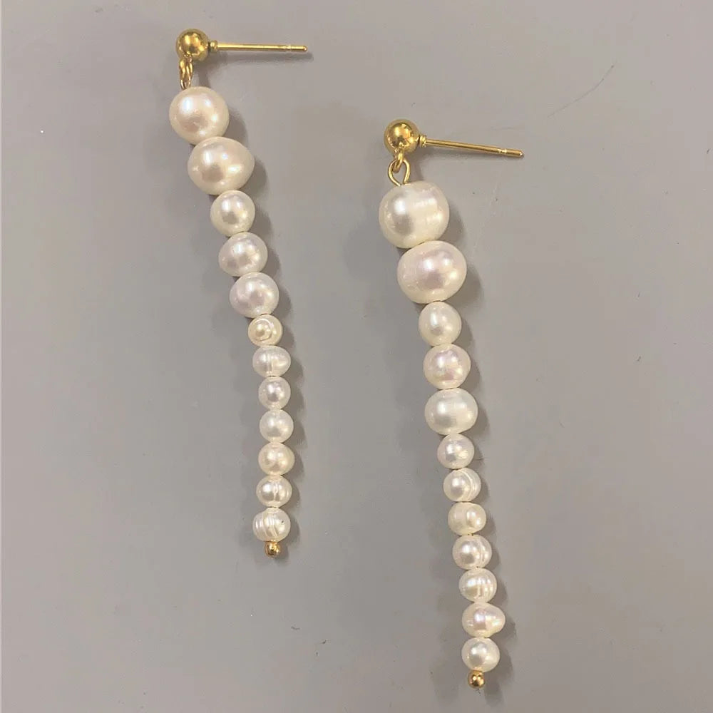 Pearl Long Dangle Earrings
