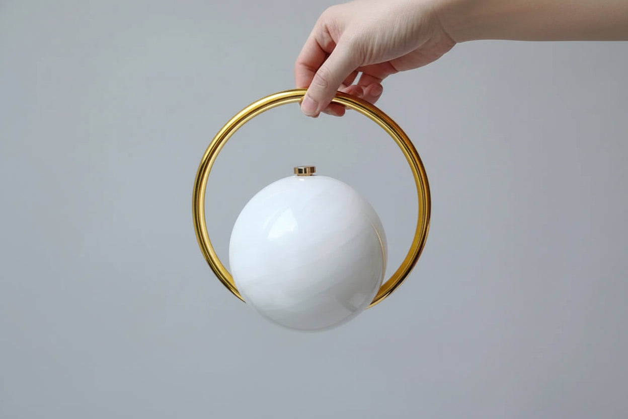 Marble Effect Spherical Hand Bag