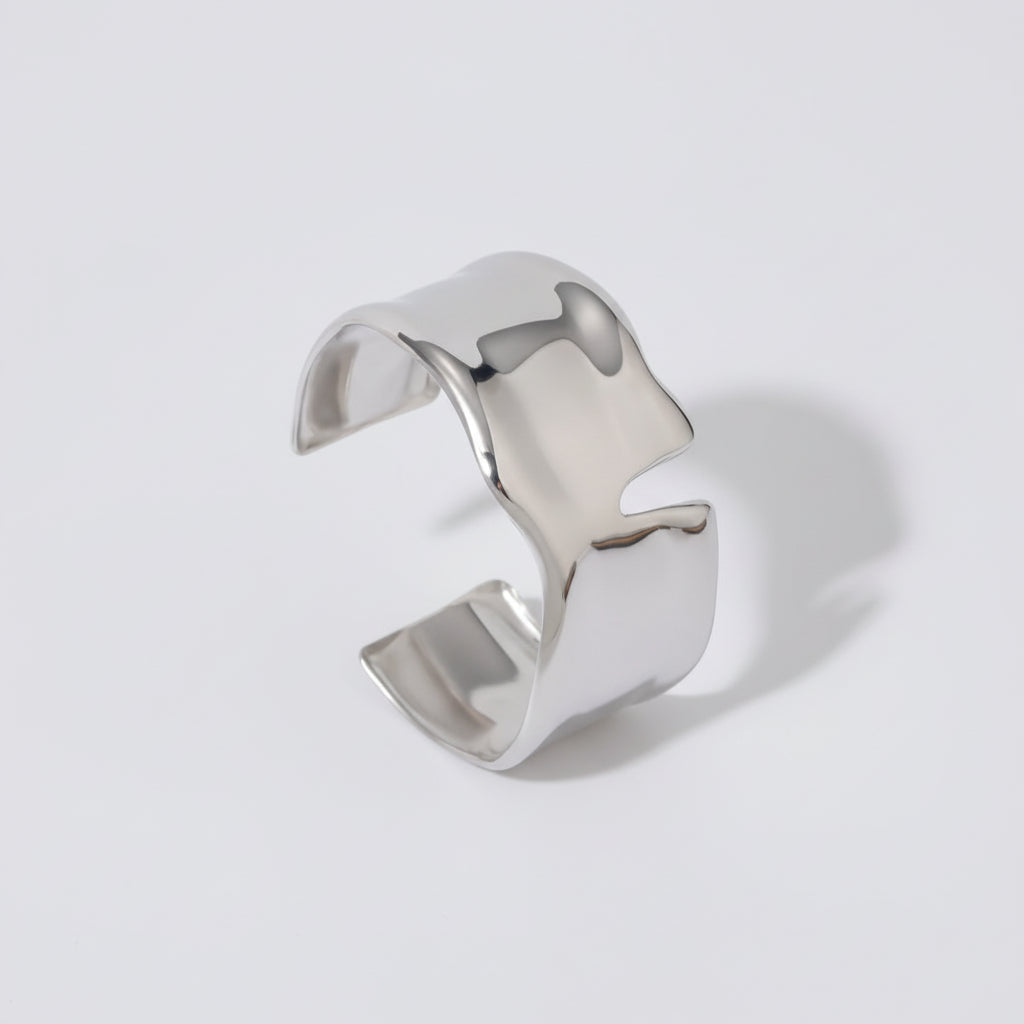 V Cut Wide Bangle Bracelets