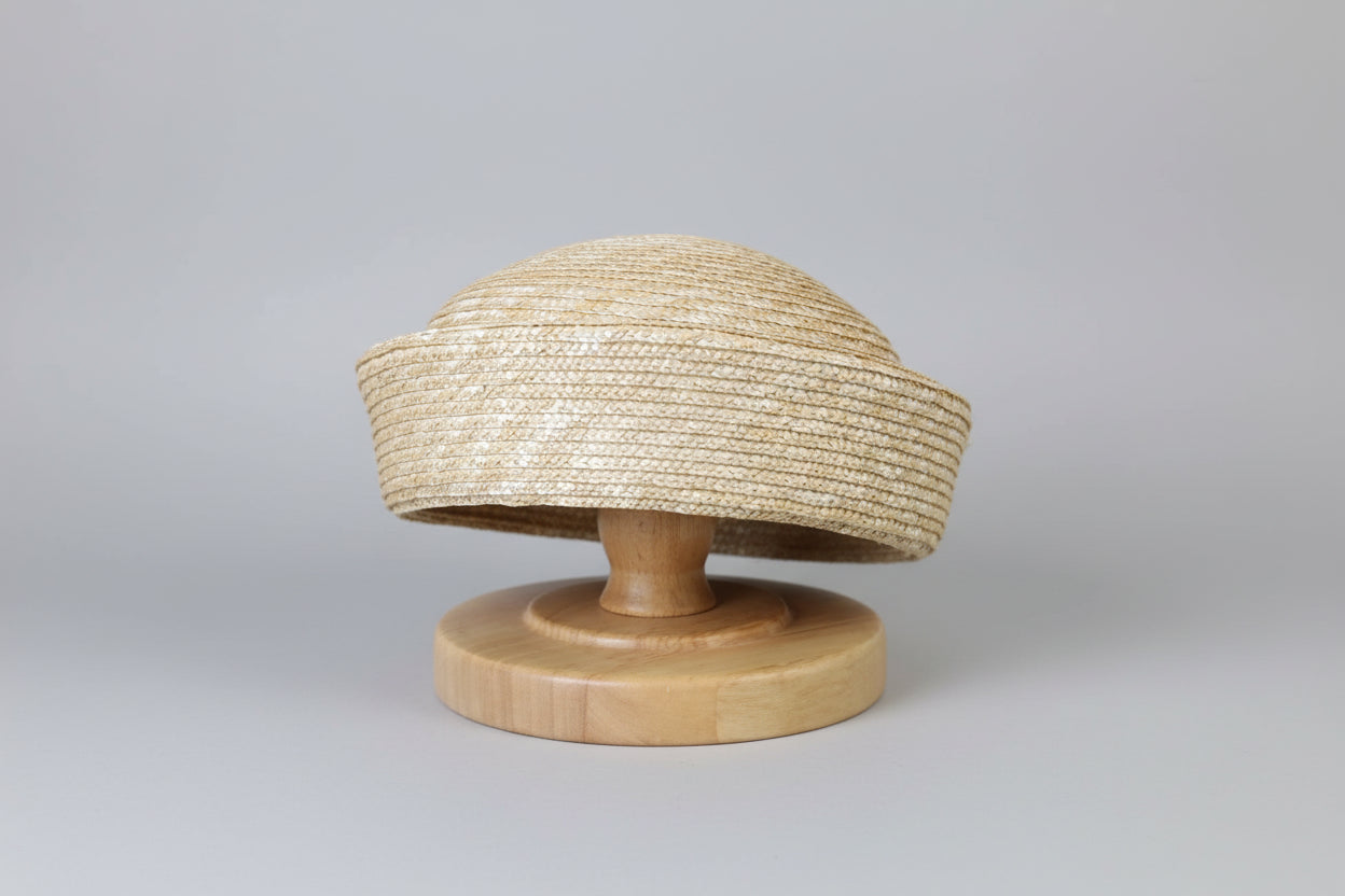 Hand Woven Straw Pillbox Beret Hat