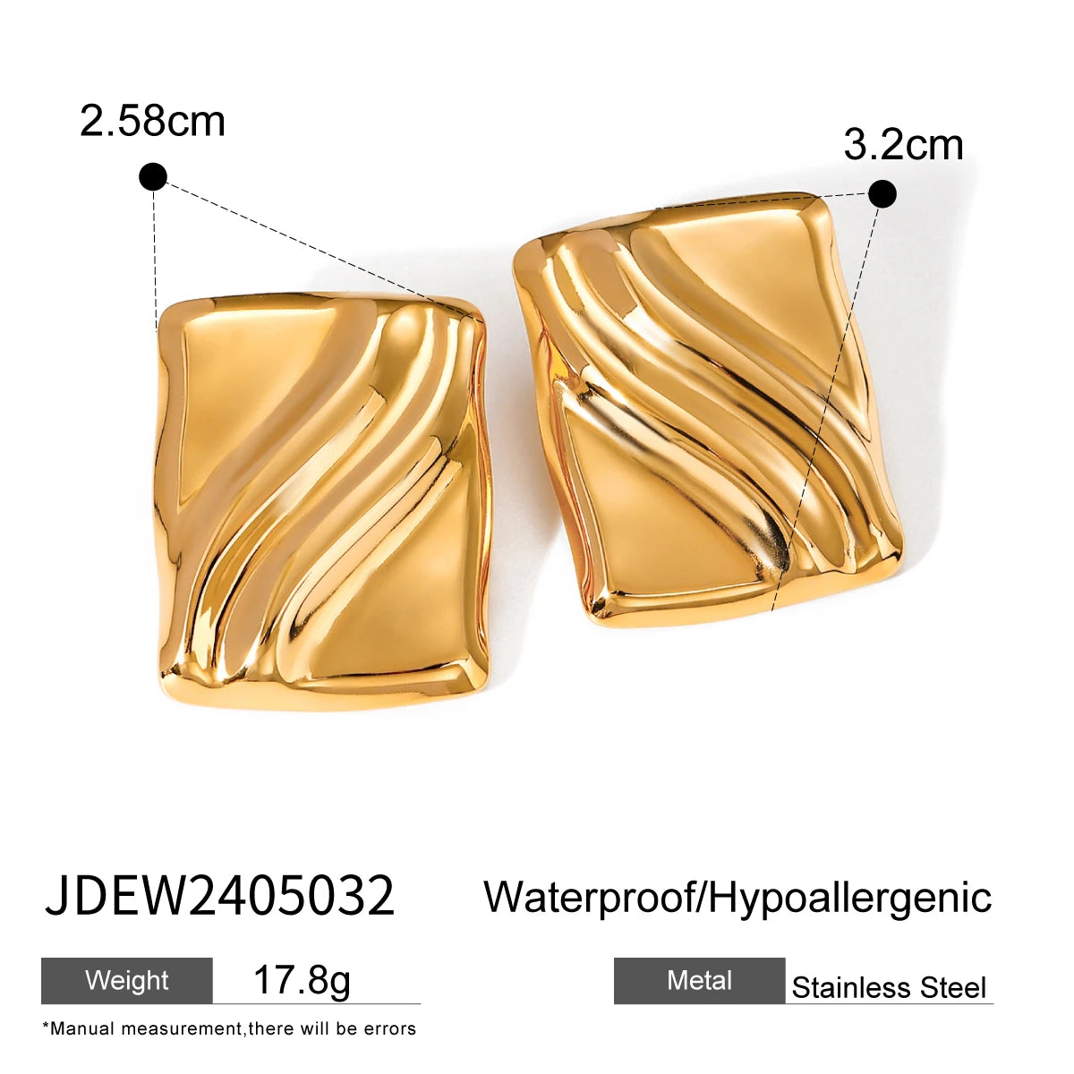 Curved Lines Rectangular Earrings