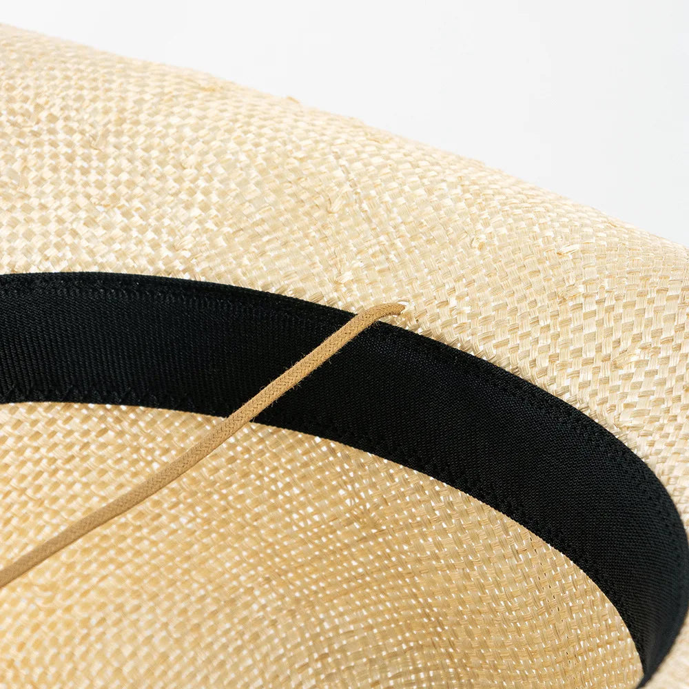 Wide Brim Straw Fedora Hat