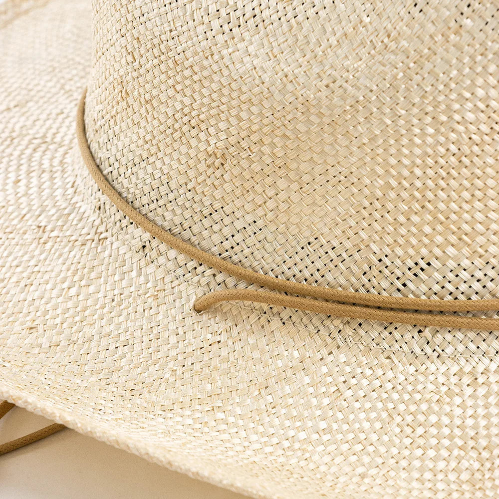 Wide Brim Straw Fedora Hat