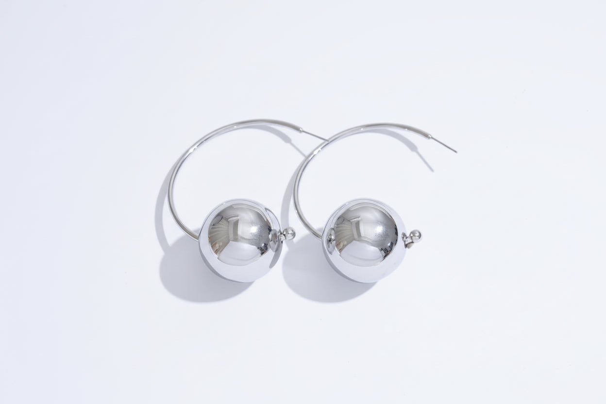 Ball Hoop Earrings