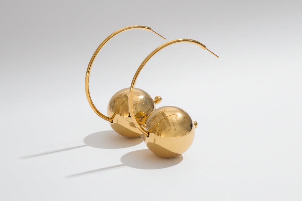 Ball Hoop Earrings