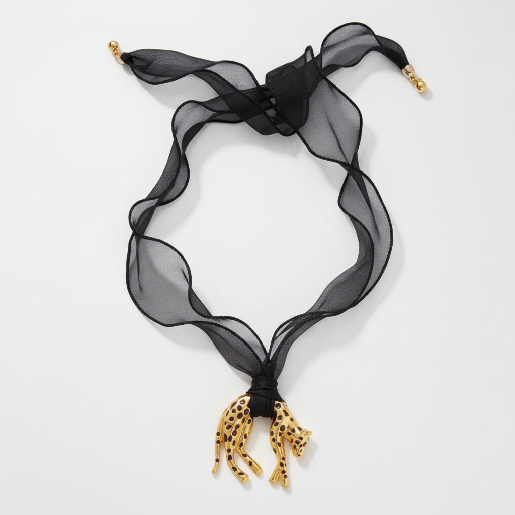 Leopard Pendant Necklace Chocker