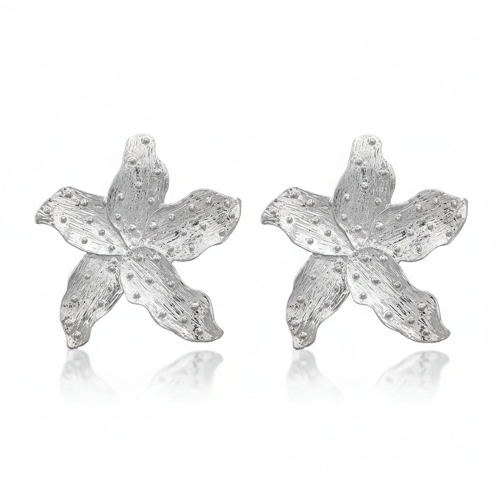 Textured Flower Earrings