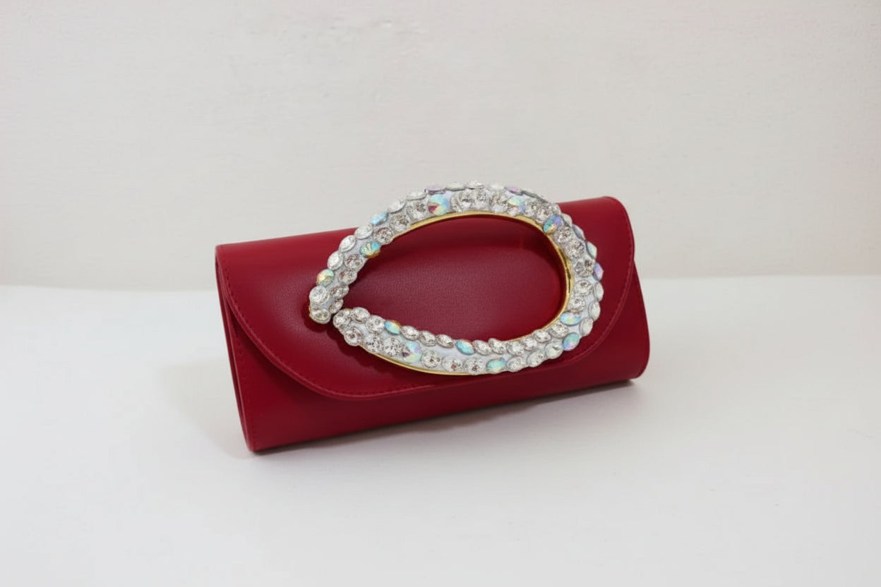 Crystal Studded Evening Clutch Bag