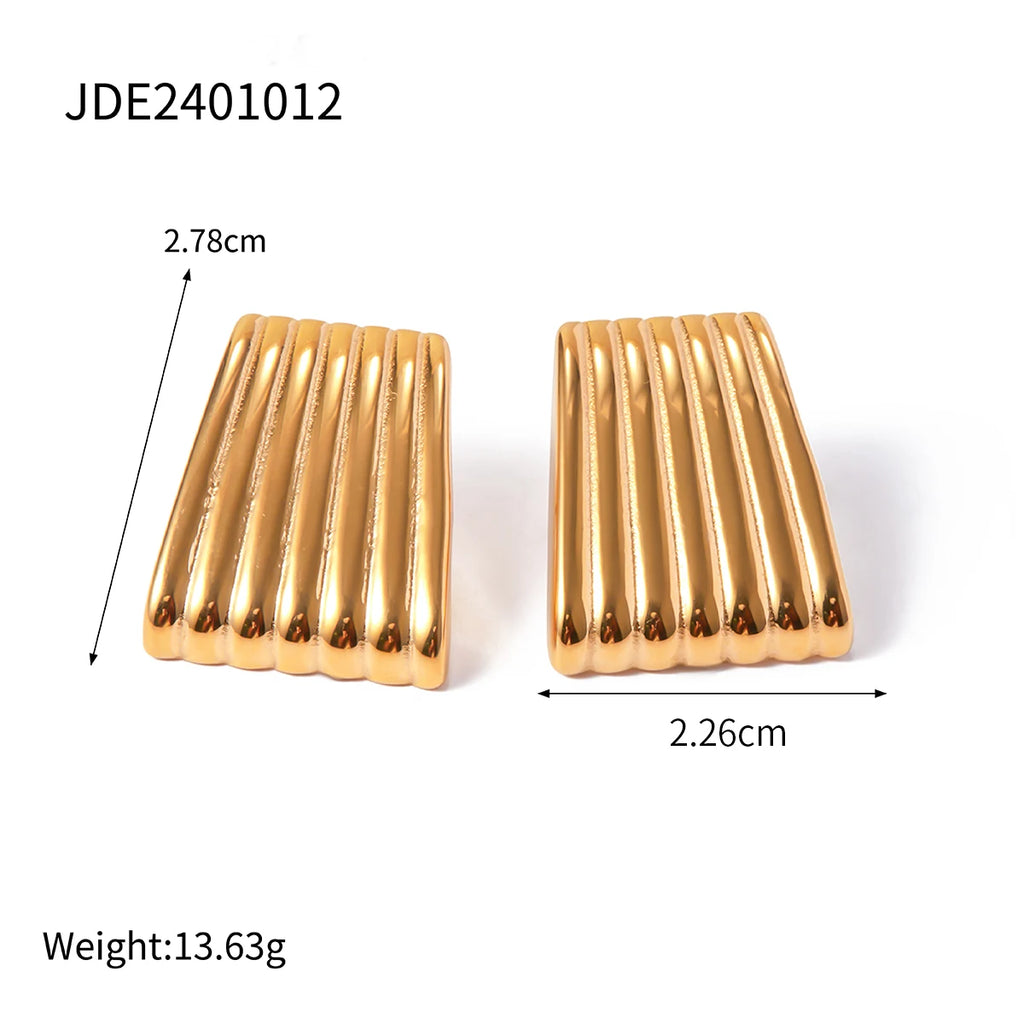Striped Rectangular Earrings