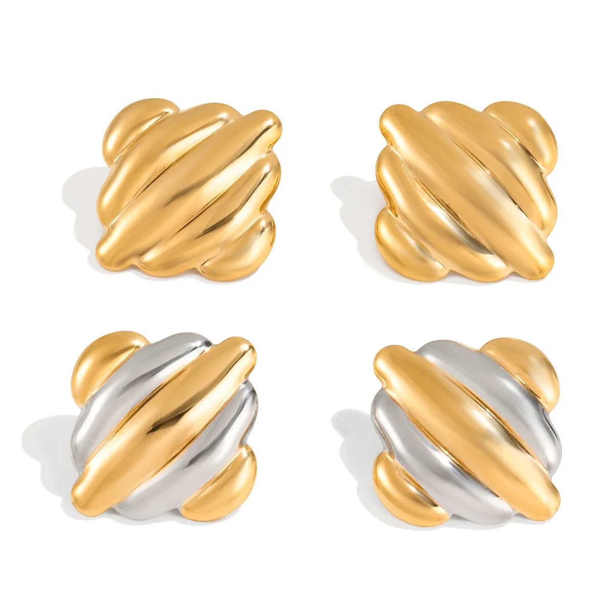 Geometric Striped Earrings