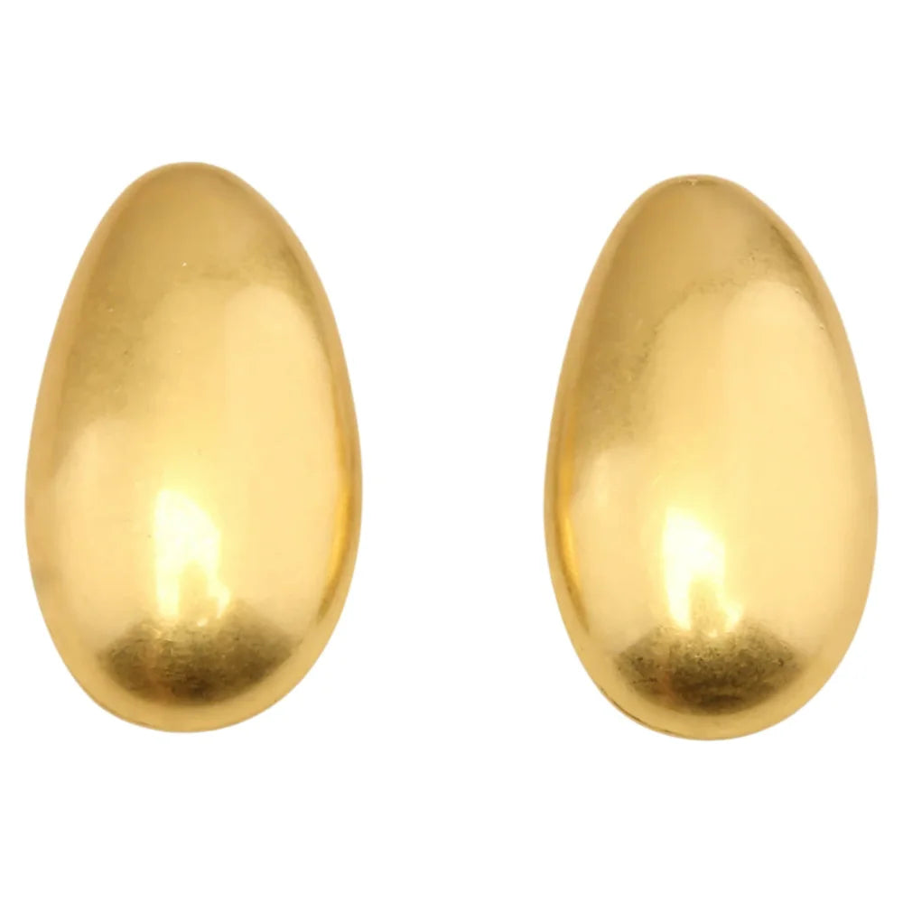 Statement Brushed Metal Teardrop Earrings