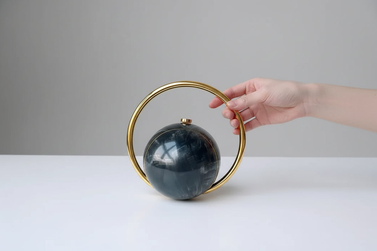 Marble Effect Spherical Hand Bag