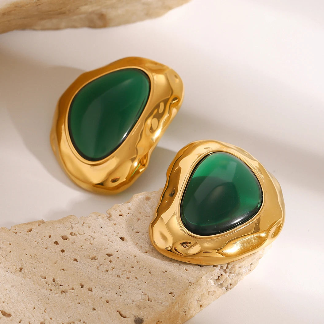 Green Stone Earrings