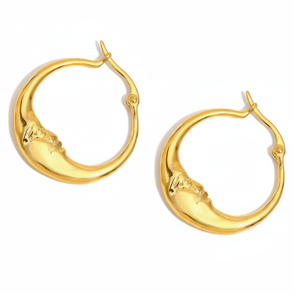 Moon Hoop Earrings