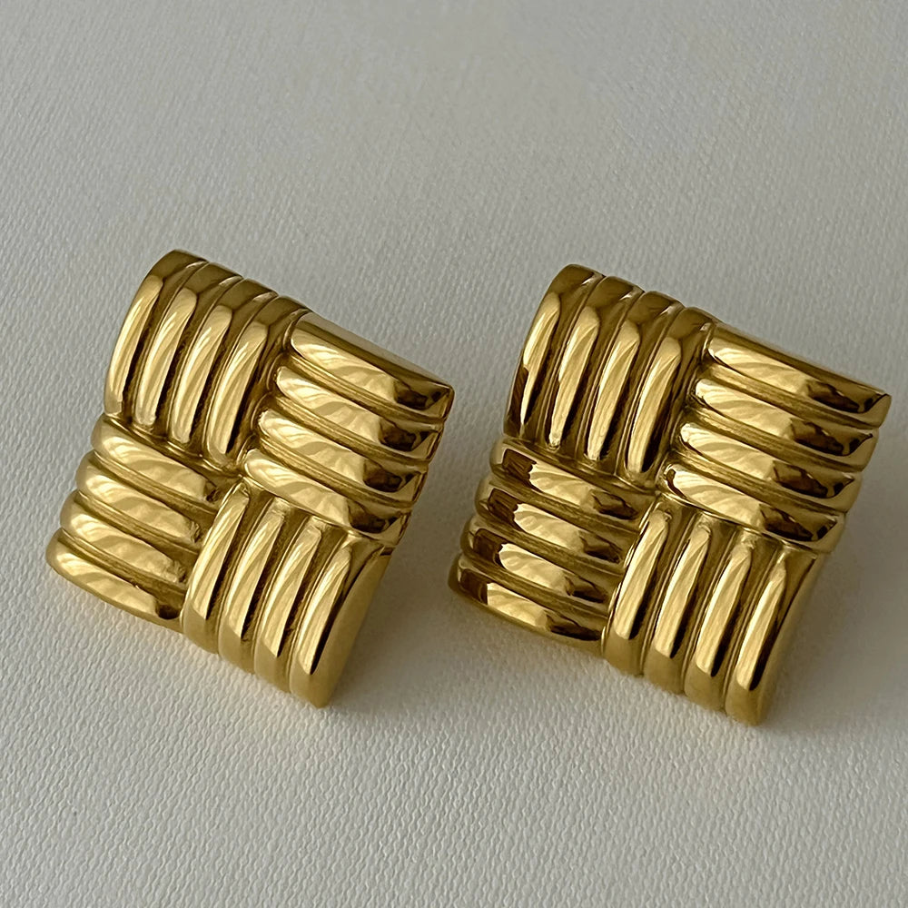 Squared Striped Earrings